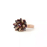 14k Rose Gold Pink Sapphire/Ruby and Diamond Lotus Flower Ring